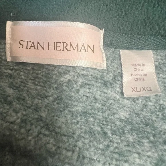 Stan Herman Heather Green Fleece Jacket/Sweater Zip Up Size XL Women NWOT - Picture 8 of 9